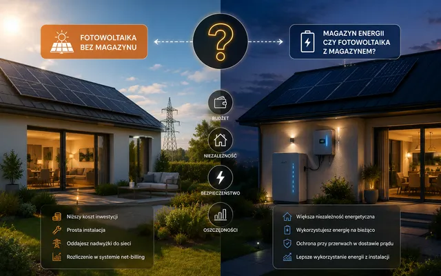 Porównanie domu z samą fotowoltaiką i domu z fotowoltaiką oraz magazynem energii — zestawienie zalet obu rozwiązań